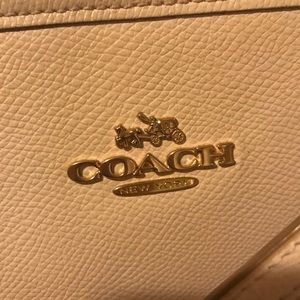 Off white coach tote with gold hardware